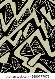 Zigzag geometric seamless pattern. Modern op art striped abstract background. Vector illustration.