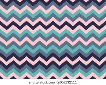 Zigzag geometric vector seamless pattern. Zig zag wallpaper print. Chevron abstract repeating pattern. Scrapbook striped ornament. Fabric swatch asymmetry summer ornament.