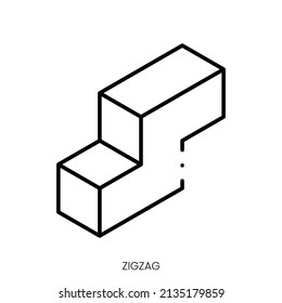 zigzag icon. Linear style sign isolated on white background. Vector illustration.