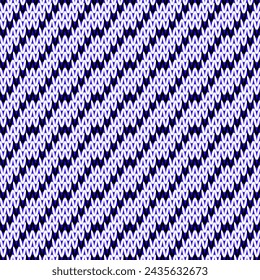 zigzag knit geometric seamless pattern. Jacquard knit tricot fabric print. Classic warm seamless knitted pattern. Textile print design.