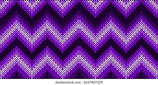 Zigzag Knitted Carpet Pattern in Violet color.
