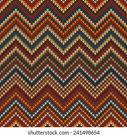 Zigzag Knitted Pattern. Seamless Background