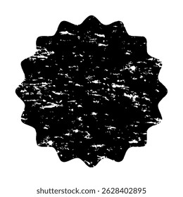 Zigzag Label Stamp Frame – Black Ink Grunge Style