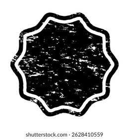 Zigzag Label Stamp Frame – Black Ink Grunge Style