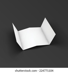 Zigzag Leaflet Folded On Four Parts. Vector Illustration EPS10.