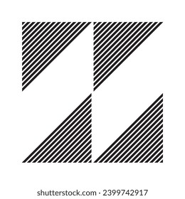 Zigzag lightning bolt drawn from lines