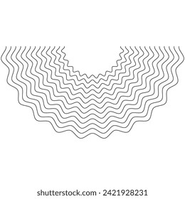 zigzag line art, curve outline of abstract element
