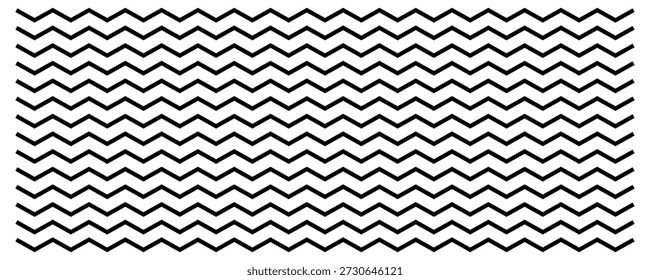 Línea de zigzag textura de semitono raya de chevron desteñida. Horizontales líneas en zigzag negro sobre un patrón de fondo blanco. Ilustración Abstractas del patrón del chevrón del zigzag, textura geométrica audaz de la línea, fondo blanco negro inconsútil, diseño óptico moderno.
