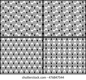 Zigzag line in hexagon and triangle seamless pattern background.