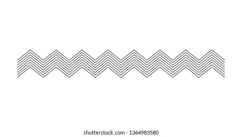 zigzag line page divider line, Graphic design element. Zigzag separator. Vector illustration isolated on white background.