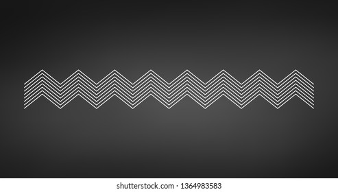 zigzag line page divider line, Graphic design element. Zigzag separator. Vector illustration isolated on black background.