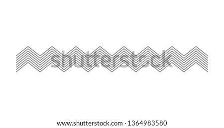 zigzag line page divider line, Graphic design element. Zigzag separator. Vector illustration isolated on white background.