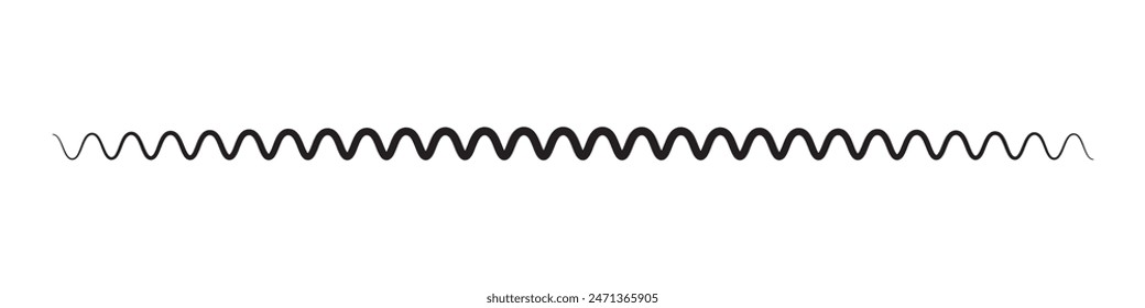 zigzag line pattern on black. Wave line ,wavy pattern and squiggly horizontal curvy line. Abstract style zigzag line. Vector illustration.