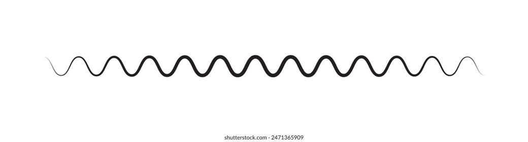 zigzag line pattern on black. Wave line ,wavy pattern and squiggly horizontal curvy line. Abstract style zigzag line. Vector illustration.