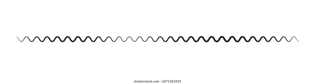 zigzag line pattern on black. Wave line ,wavy pattern and squiggly horizontal curvy line. Abstract style zigzag line. Vector illustration.