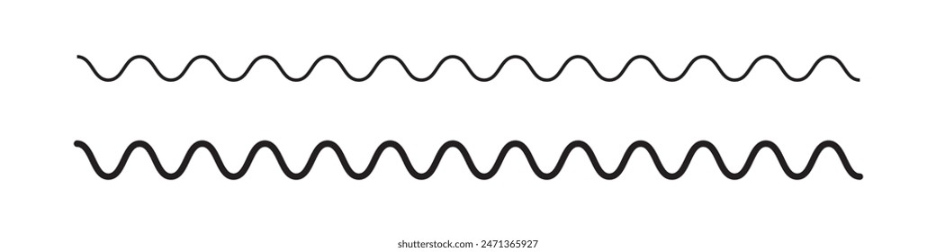 zigzag line pattern on black. Wave line ,wavy pattern and squiggly horizontal curvy line. Abstract style zigzag line. Vector illustration.