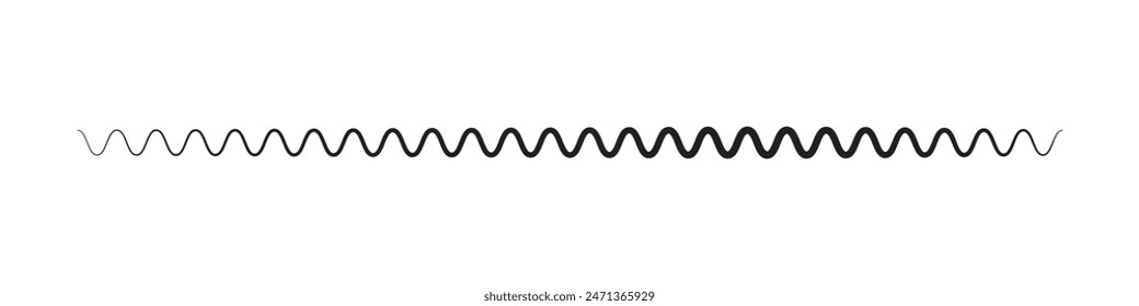 zigzag line pattern on black. Wave line ,wavy pattern and squiggly horizontal curvy line. Abstract style zigzag line. Vector illustration.