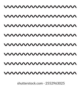 zigzag line pattern on black. Wave line ,wavy pattern and squiggly horizontal curvy line. Abstract style zigzag line. Vector illustration. 333