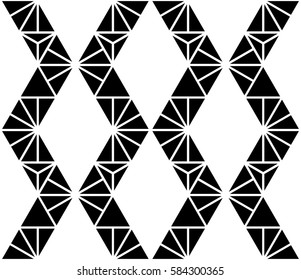 Zigzag line seamless pattern. Monochrome geometric shapes background. Vector illustration