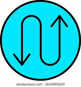 Zigzag Line Vector Icon Design