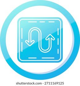 Design de ícone de vetor de linha em ziguezague