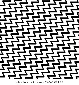 Zigzag lines background. Curves image.Jagged stripes motif. Triangular waves ornament. Linear backdrop. Digital paper, textile print, web design. Seamless pattern