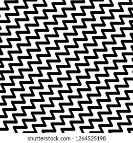 Zigzag lines background. Jagged stripes motif. Triangular waves ornament. Curves image. Linear backdrop. Digital paper, textile print, web design. Seamless pattern