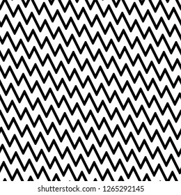Zigzag lines background. Jagged stripes motif. Triangular waves ornament. Curves image. Linear backdrop. Digital paper, textile print, web design. Seamless pattern