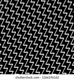 Zigzag lines background. Jagged stripes motif. Triangular waves ornament. Curves image. Linear backdrop. Digital paper, textile print, web design. Seamless pattern.
