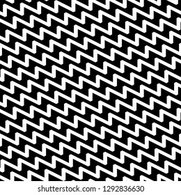 Zigzag lines background. Jagged stripes motif. Linear backdrop. Triangular waves ornament. Digital paper, textile print, web design. Seamless pattern. Curves image.