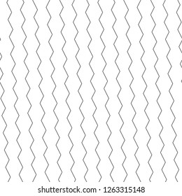 Zigzag lines background. Linear backdrop. Triangular waves ornament. Jagged stripes motif. Curves image. Digital paper, textile print, web design. Seamless pattern.