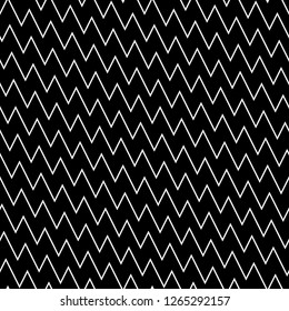 Zigzag lines background. Triangular waves ornament. Curves image. Jagged stripes motif. Linear backdrop. Digital paper, textile print, web design. Seamless pattern.