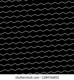 Zigzag lines background. Triangular waves ornament. Jagged stripes motif. Linear backdrop. Digital paper, textile print, web design. Curves image. Seamless pattern