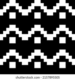 Líneas de zigzag, ornamento de cheques. Patrón sin foco. Estripas amordazadas, motivos cuadrados. Olas ornamentadas. Imagen de curvas. Fondo de figuras onduladas. Papel digital, impresión textil, diseño web, ilustración abstracta.