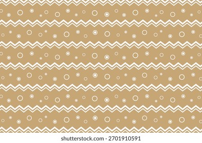 Ziguezague linhas e formas de círculo flutuando em um fundo marrom claro.