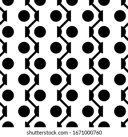 Zigzag lines, circles seamless ornament. Curves, rounds pattern. Jagged stripes, circle shapes motif. Ethnic background. Folk image. Geometric ornate. Digital paper, textile print, abstract. Vector.
