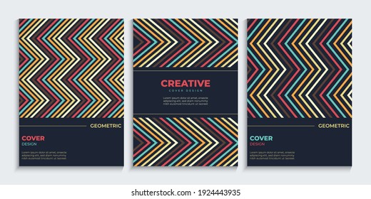 Zigzag-Linien decken Design mit Vintage-Farben ab