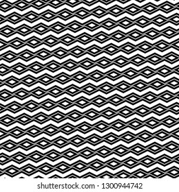 Zigzag lines, diamonds background. Ethnic motif.Digital paper, textile print, web design. Seamless pattern. Jagged stripes, rhombuses ornament. Tribal backdrop
