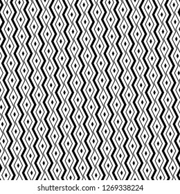 Zigzag lines, diamonds background. Jagged stripes, rhombuses ornament. Tribal backdrop. Ethnic motif.Digital paper, textile print, web design. Seamless pattern.
