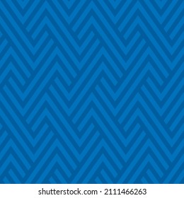 Zigzag Lines Geometric Seamless Background In Blue Color. Vector Tileable Pattern.