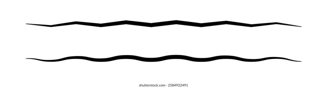 Zigzag lines icon. Wave curved thin Zigzag lines vector illustration.