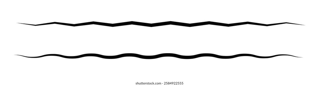 Zigzag lines icon. Wave curved thin Zigzag lines vector illustration.