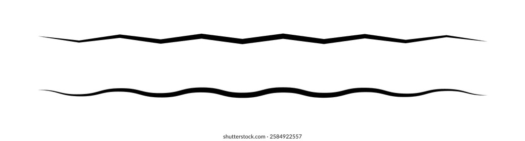 Zigzag lines icon. Wave curved thin Zigzag lines vector illustration.