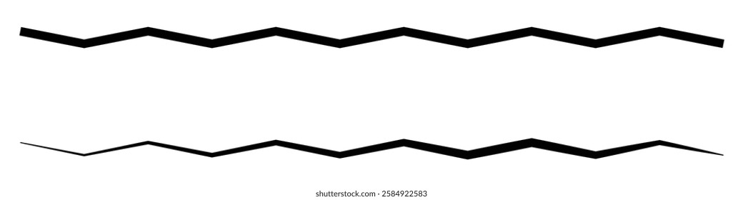 Zigzag lines icon. Wave curved thin Zigzag lines vector illustration.