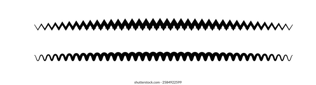 Zigzag lines icon. Wave curved thin Zigzag lines vector illustration.