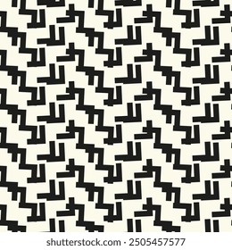 Líneas en zigzag. Rayas irregulares. Diseño de patrón de superficie sin fisuras con adorno de ondas triangulares. Fondo de pantalla de chevrones repetidos. Papel digital para rellenos de páginas, diseño de Web, impresión textil. Arte vectorial.