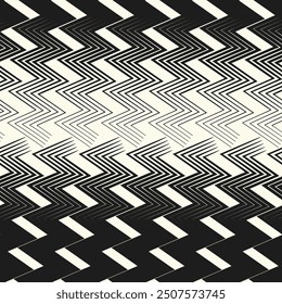 Líneas en zigzag. Rayas irregulares. Diseño de patrón de superficie sin fisuras con adorno de ondas triangulares. Fondo de pantalla de chevrones repetidos. Papel digital para rellenos de páginas, diseño de Web, impresión textil. Arte vectorial.