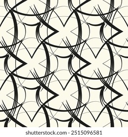 Zigzag lines. Jagged stripes. Seamless surface pattern design with triangular waves ornament. Repeated chevrons wallpaper. Digital paper for page fills, web designing, textile print. Vector art.