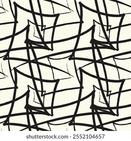 Zigzag lines. Jagged stripes. Seamless surface pattern design with triangular waves ornament. Repeated chevrons wallpaper. Digital paper for page fills, web designing, textile print. Vector art.