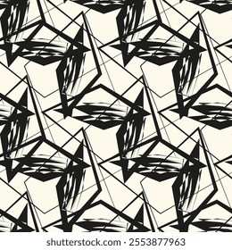 Zigzag lines. Jagged stripes. Seamless surface pattern design with triangular waves ornament. Repeated chevrons wallpaper. Digital paper for page fills, web designing, textile print. Vector art.
